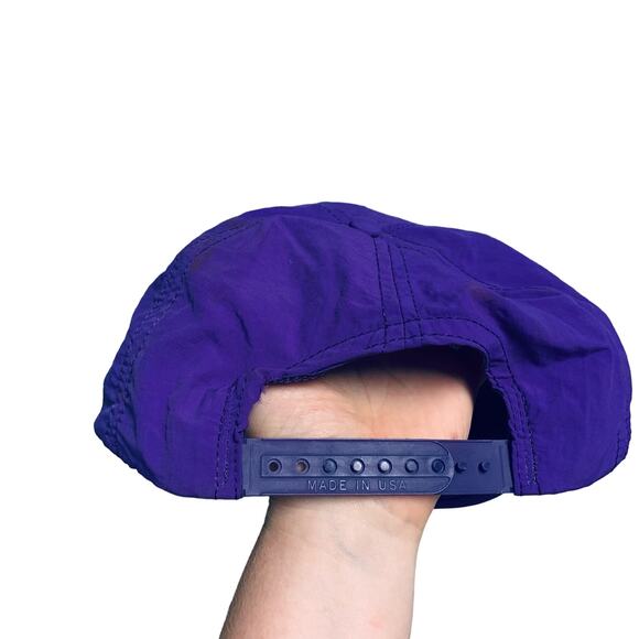 Made in the USA Vintage Eagle Snacks 90s Y2K Purple Lime Green Snapback Hat - Picture 4 of 5